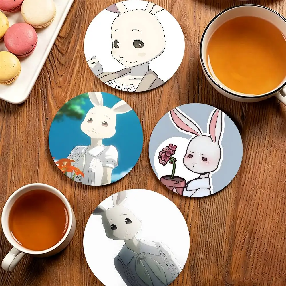 Haru B-Beastars Wooden Cup Mat Cappuccino Vodka Juice Water Coaster for Flower Shop