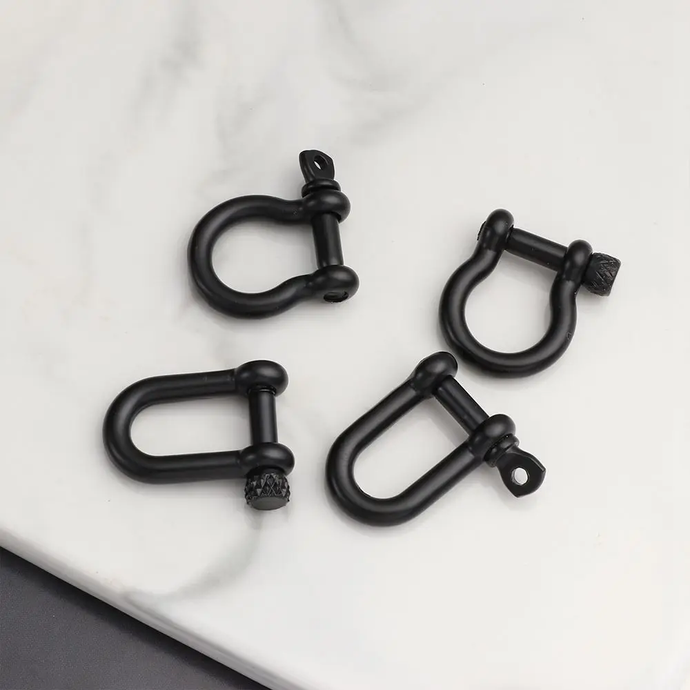 Stainless Steel Screw Joint Connector Shackle Fob D Bow Staples Solid Carabiner Keychain Hook Key Ring image 3