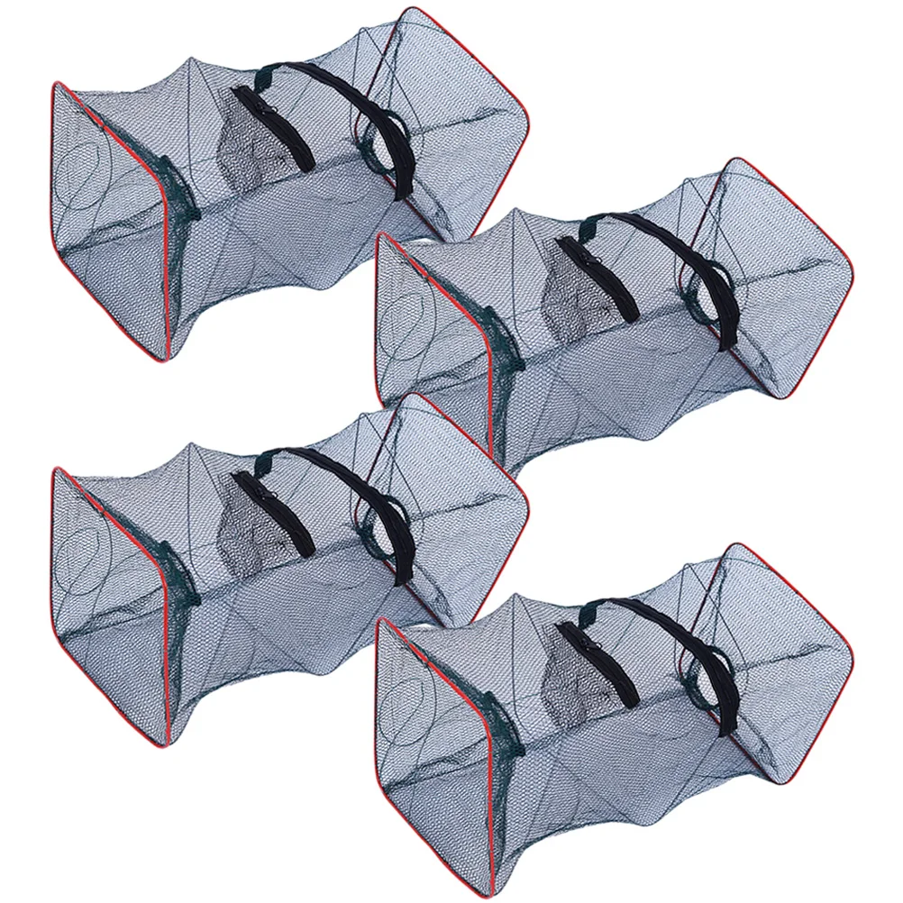 

4pcs Folding Crab Net Portable Trap Lobster Shrimp Cast Mesh For Pond Sea Angling Fish Crawfish Bait Net Blue Crabs Foldable