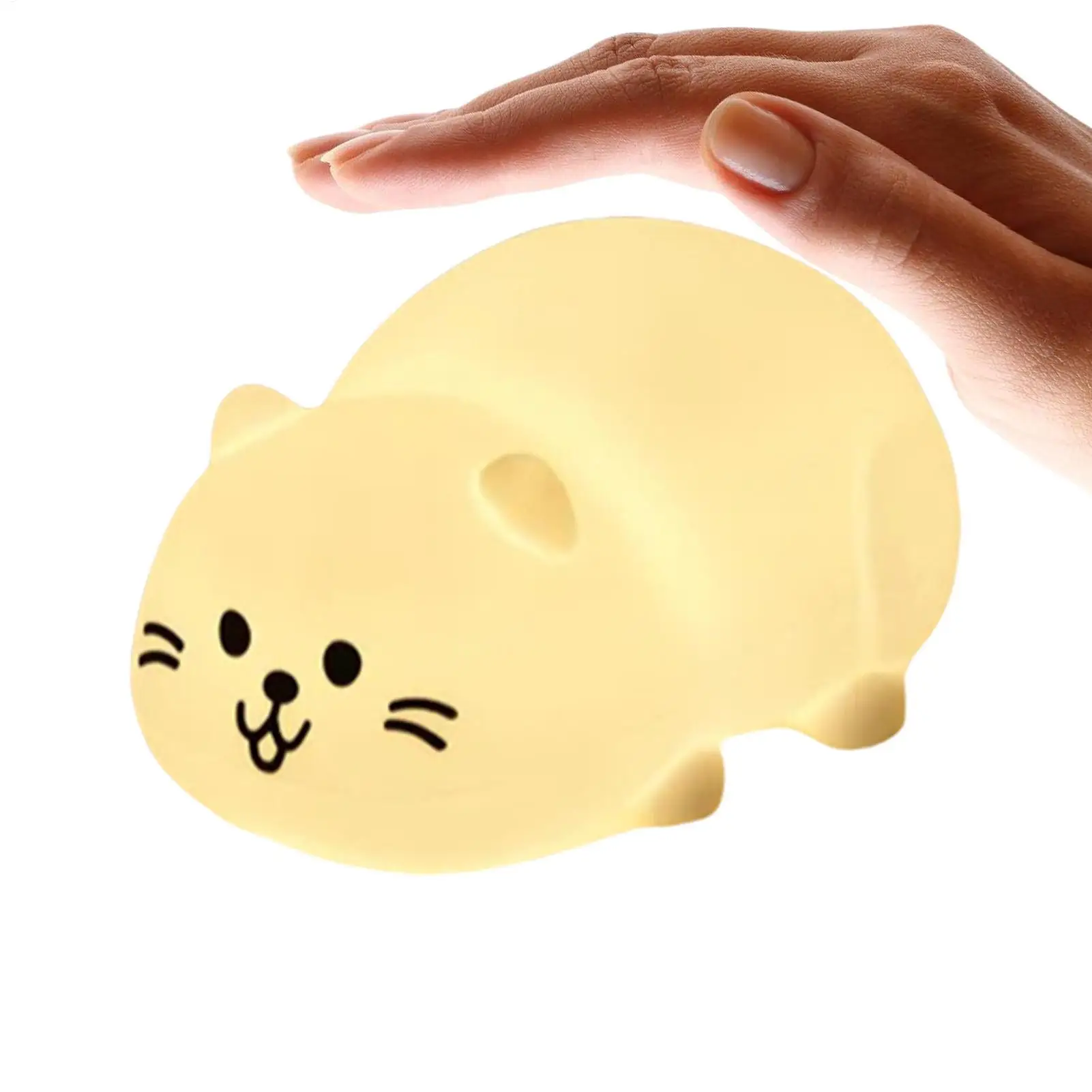 

Animal Lamp Tap Control Cat Bedside Lamp Cute 3-Level Dimmable Rechargeable Light For Home Decor Study Desk Bedroom Playroom