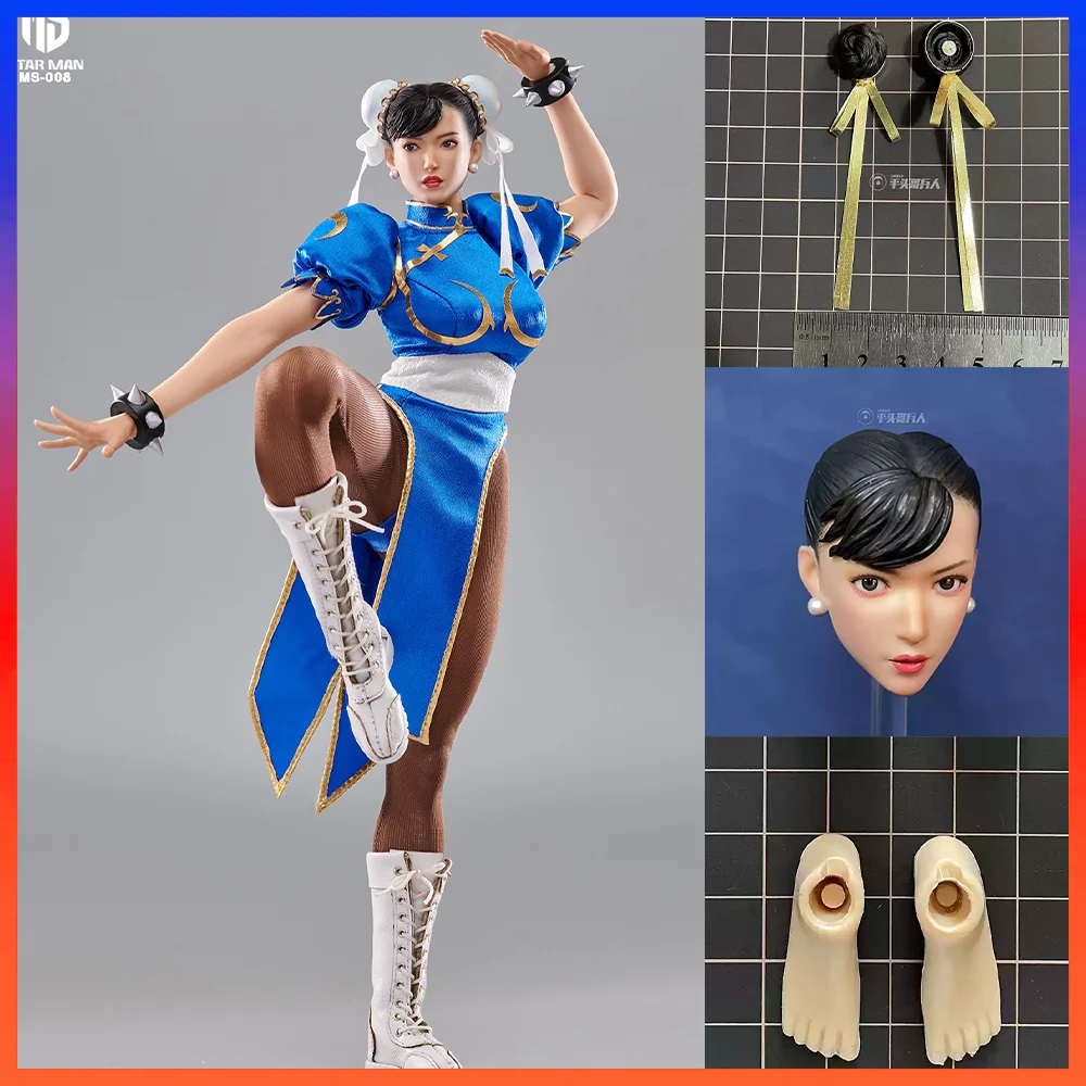 STAR MAN MS-008 1/6 Scale Chunli Movable Eye Head Carving Tight Fitting Clothing Model Accessories For 12 In Action Figure Body