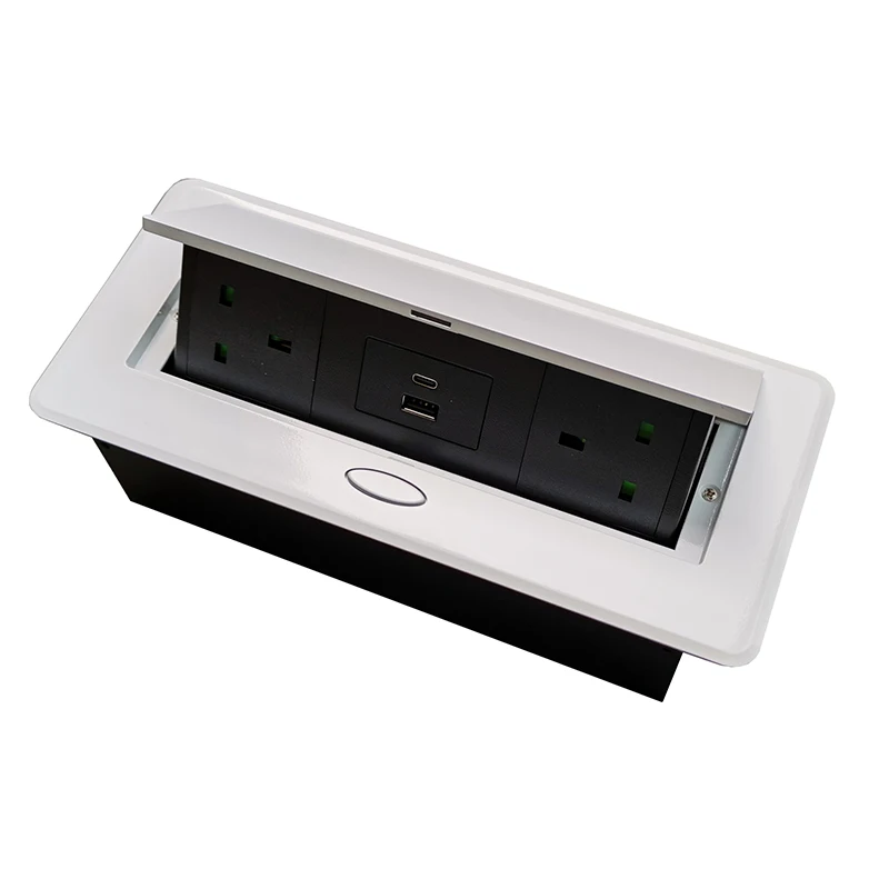Popup Socket   Design Desktop Pop up Socket Pop up 2UK Power Twin USB A+C 1.8M Cable