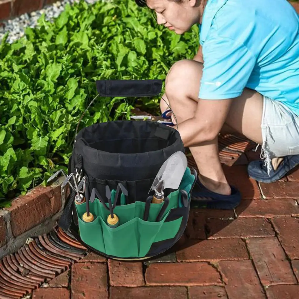 

Tool Bag Durable Oxford Cloth Bucket Tool Organizer 42 Pockets Gardening Kit Storage Buckets Bag for Farm