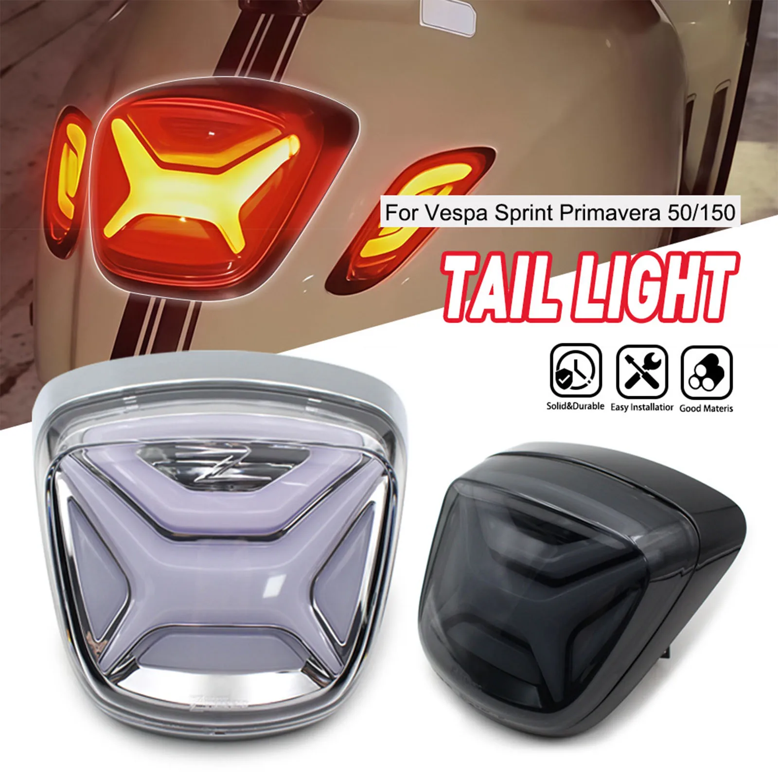 

Motorcycle Tail Light Rear Brake Integrated LED Stop Ligh For Vespa Sprint Primavera 125 150 2013-2023 2018 2019 2020 2021 2022