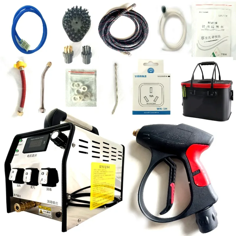 منظف بخار كهربائي تجاري بدرجة حرارة عالية 220 فولت، 6-10 بار، منظف متعدد بالضغط العالي