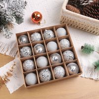 16pcs 6cm Foam Christmas Ball Pendant Glitter Reusable Christmas Hanging Balls Shatterproof Xmas Tree Ornaments