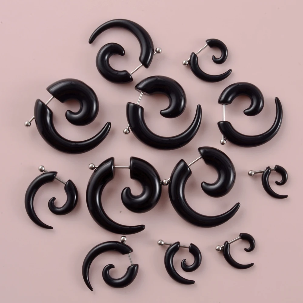 Pair Acrylic Spiral Ear Taper Fake Ear Stretcher Expanders Gauge Earlobe Earring Piercing Body Jewelry Tunnel And Plugs