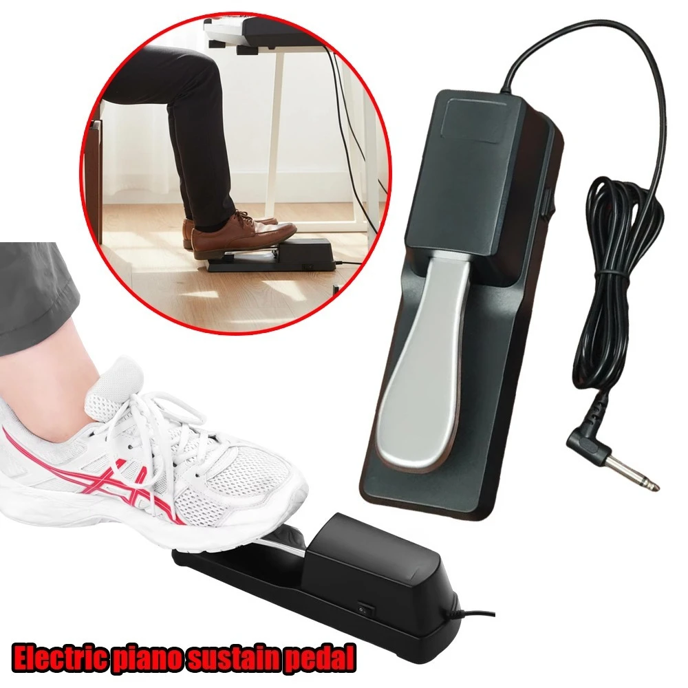 Pedal de sostenido para piano digital, pedal de sostenido avanzado para teclado con interruptor de polaridad para teclado MIDI Yamaha Casio eléctrico