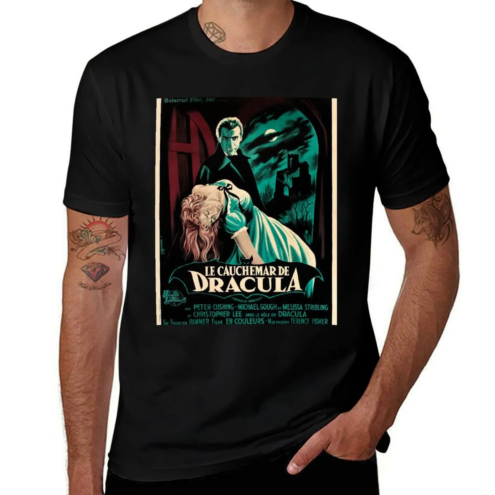 Camiseta con póster de película vintage de Drácula de 1958, camiseta ligera para entrenamiento en el gimnasio