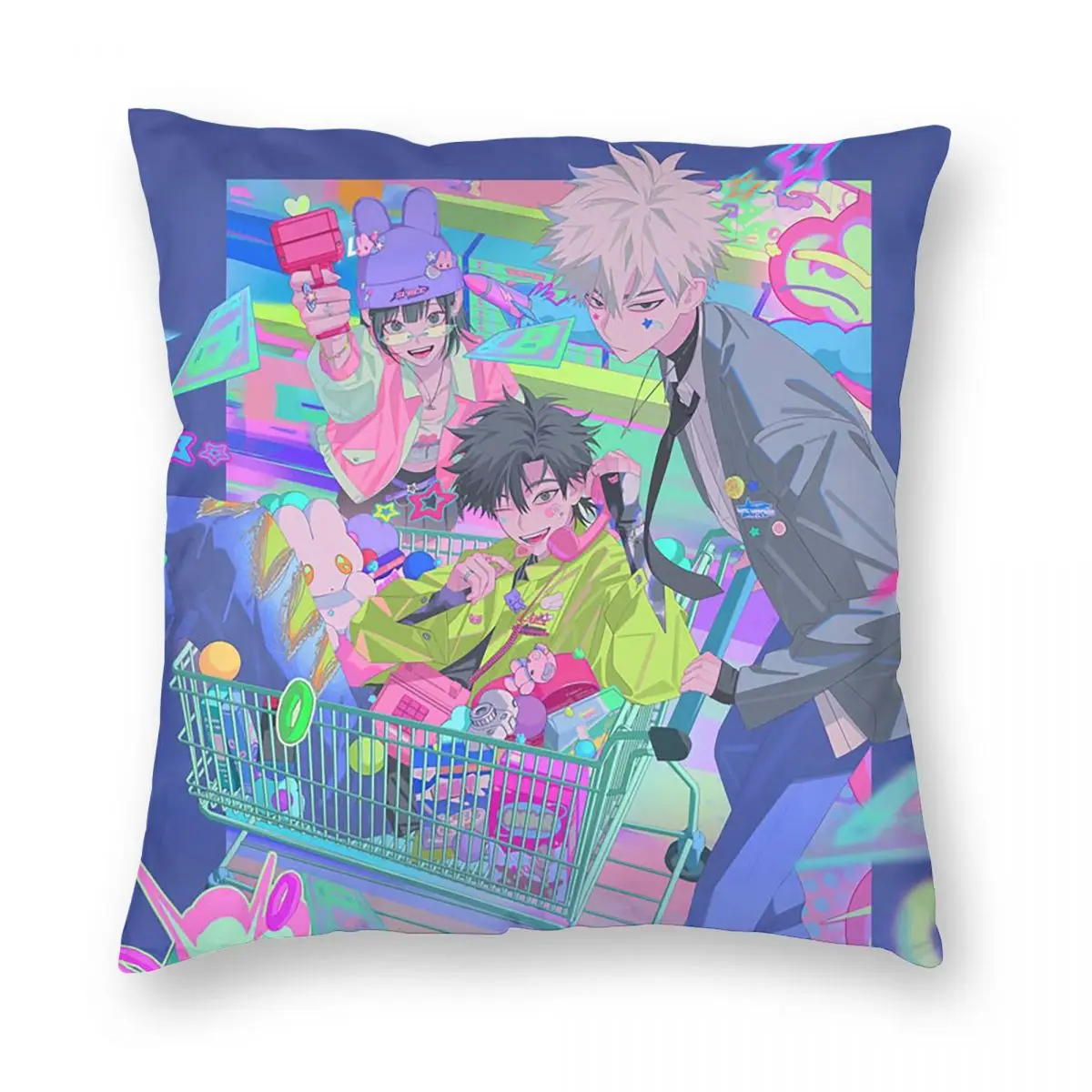 Link Click Anime Square Pillowcase Pillow Cover Cushion Zip Decorative Comfort Throw Pillow for Home Living Room