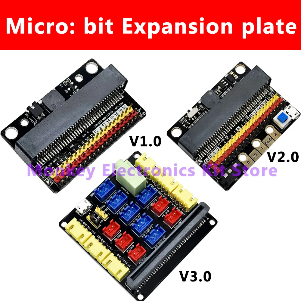 1PCS Micro:bit Expansion plate V1.0 , V2.0 , V3.0 suitable for micro:bit go NRF5182 Development board  Python connector