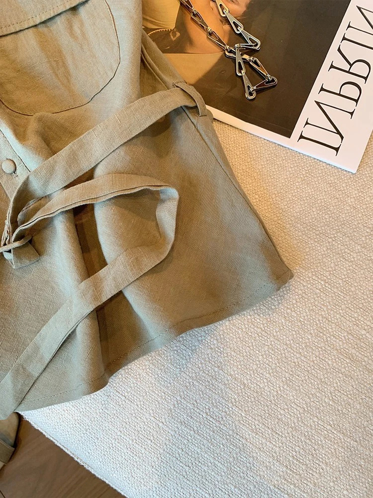 Ele V-Ne Bow-Tie Svel irt Dames Faionable Retro Taille-Cinching Collarl Top Trendy Koreaanse Sle Zomer