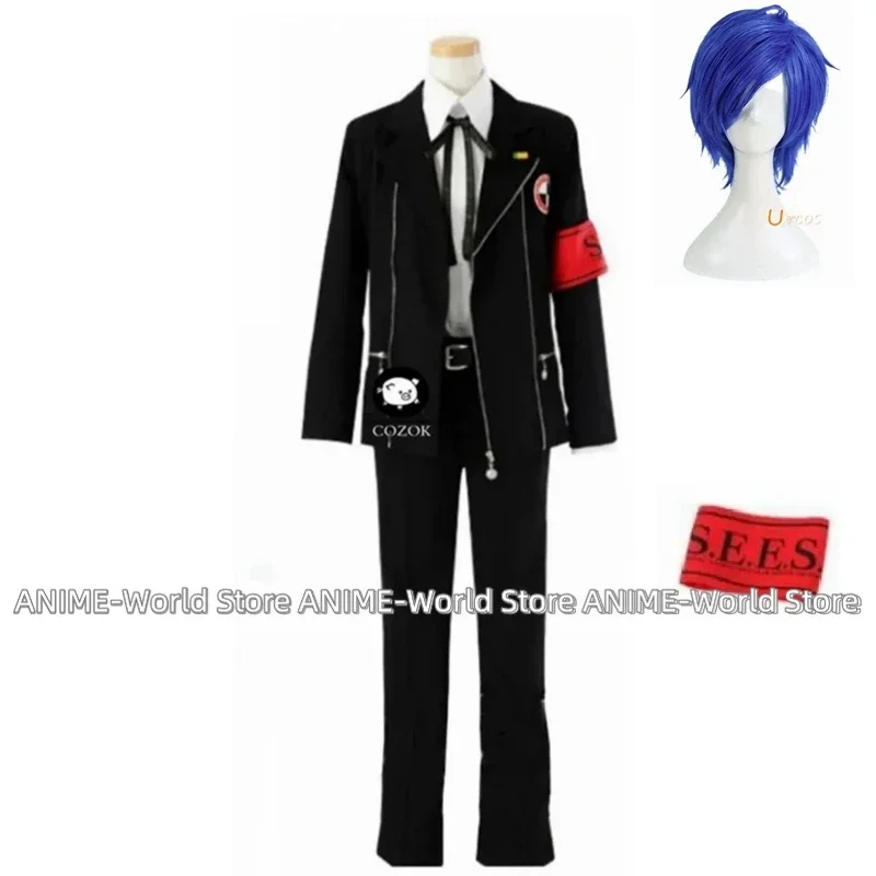 《Custom Size》Shin Megami Tensei Minato Arisato Junpei Iori Man School Uniform Cosplay Costume Wig Tailor Made