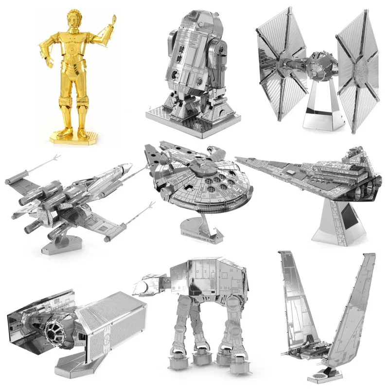 3D Metal Puzzle SW Theme For Adults Millennium Falcon Craft Metal Model Kit Handmade DIY Gift Toy Jigsaw Puzzles Home Decoration