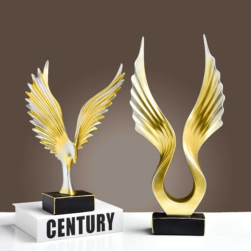 Advanced Dapeng Spreading Wings Resin Ornament Living Room Entrance Three-dimensional Angel Wings Holiday Home Decorations