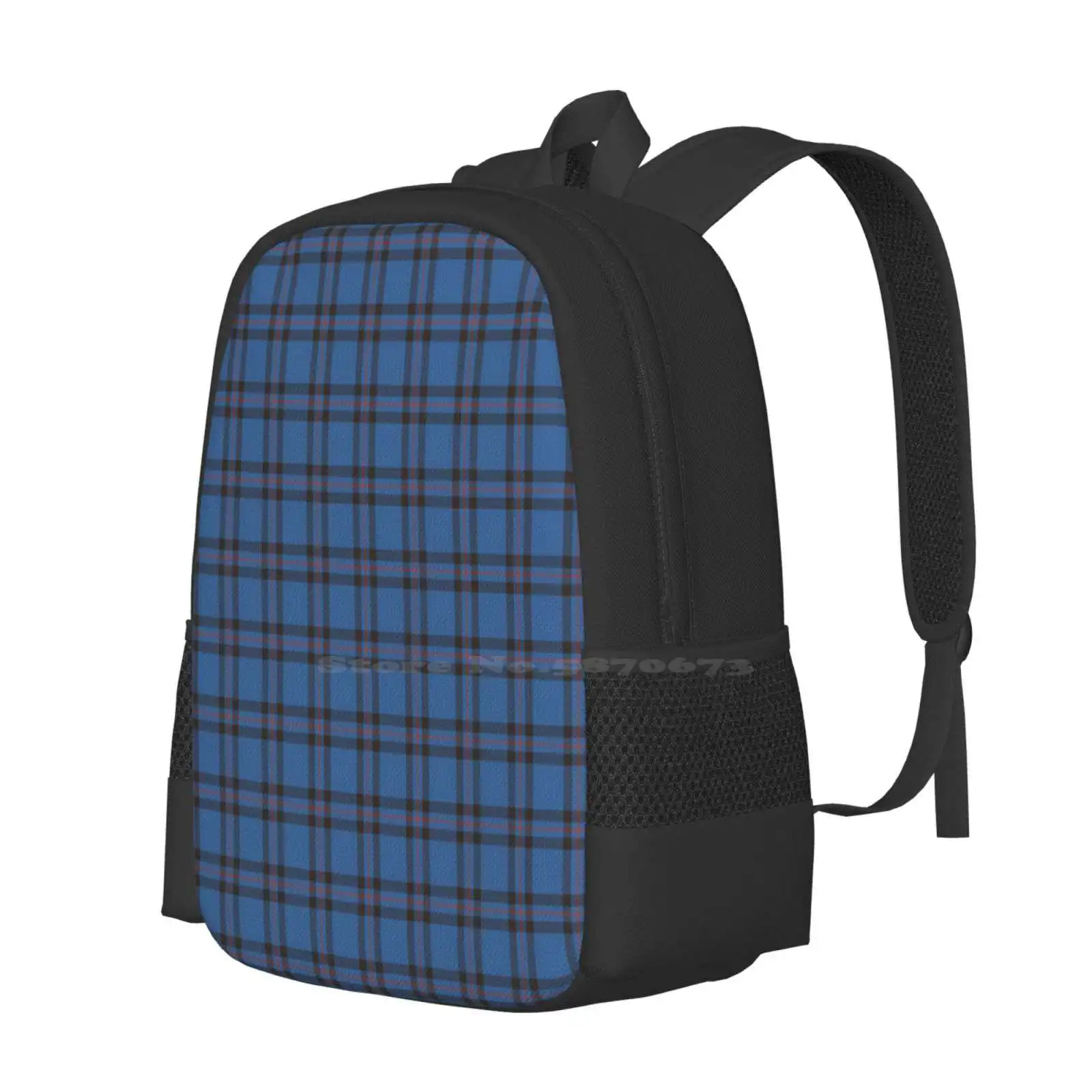 Cartable Clan aning ot Tartan, Sac à dos, Sacs à la mode, Motif Plaidwerx, Bleu, Vente chaude