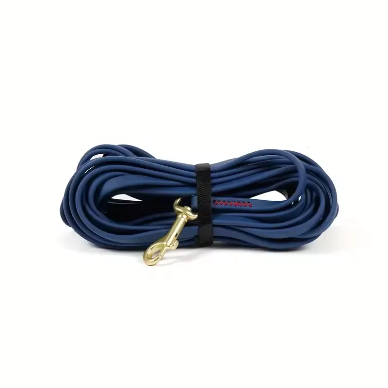 1,5-9 m PVC-beschichtete Hundeleine, 1 cm breit, 4 mm dick, wasserdicht, lange Trainingsleine mit Messinghaken für kleine und mittelgroße Hunde