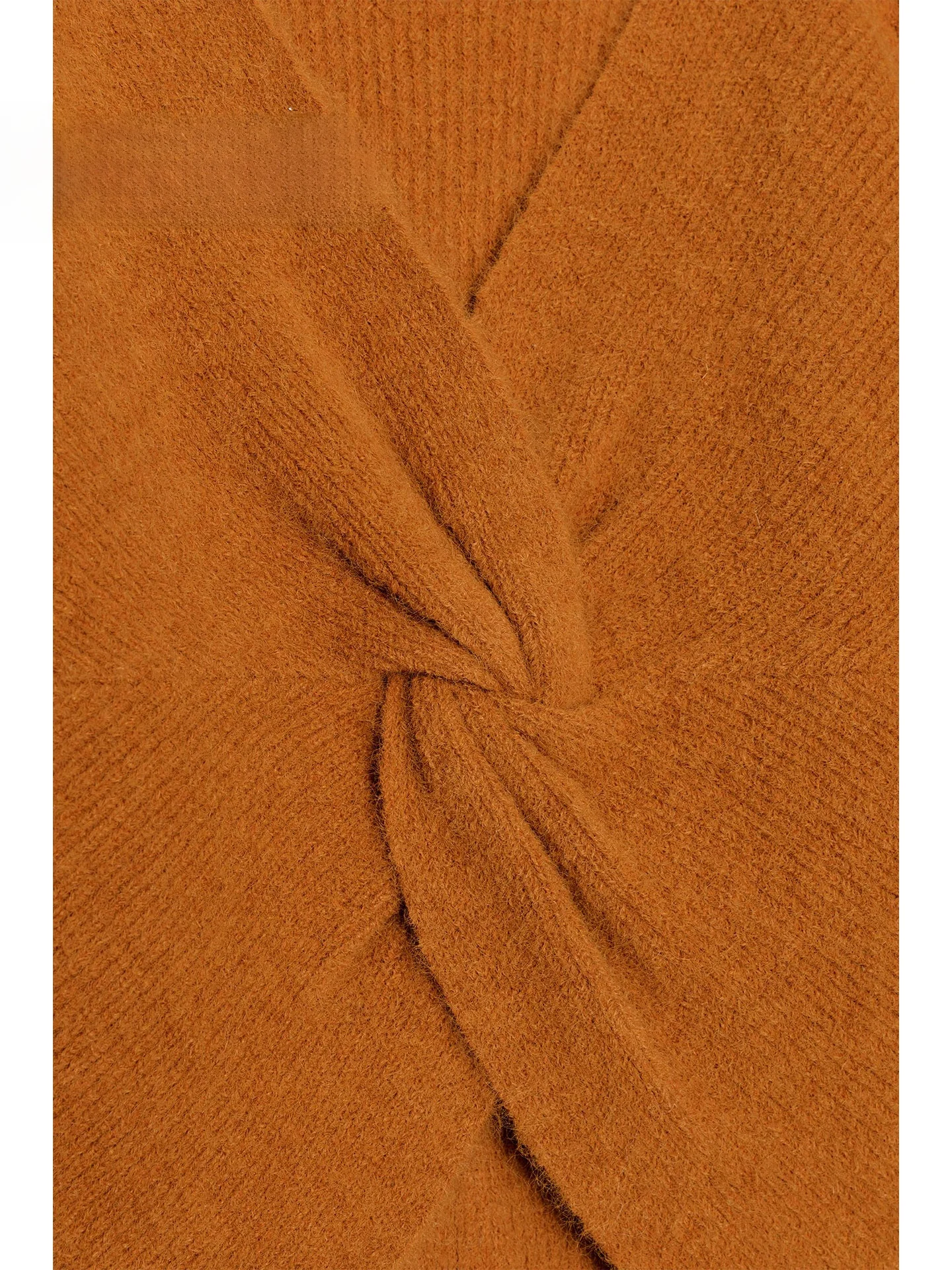 سترة نسائية محبوكة مستديرة لشتاء 2025 سترة ناعمة بعقدة با ديكور فضفاض مناسب غير رسمي بطول ort #3