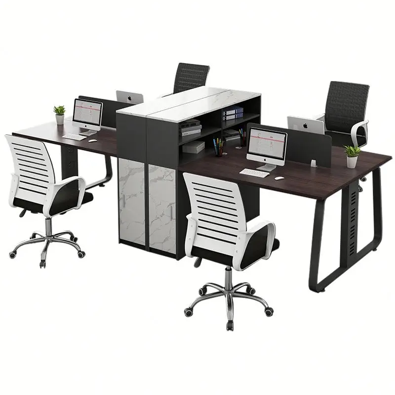 

*Office Staff Desk Simple Modern Wooden Eco-Friendly Modular Durable Screen Station Locker Partition Employee Computer Desk