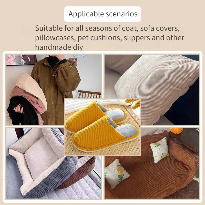 Thick Plain Corduroy Fabric By The Meter for Coat Sofa Cover Pillowcase Bag Diy Sewing Cloth Wearable Soft Warm Beige Purple Red