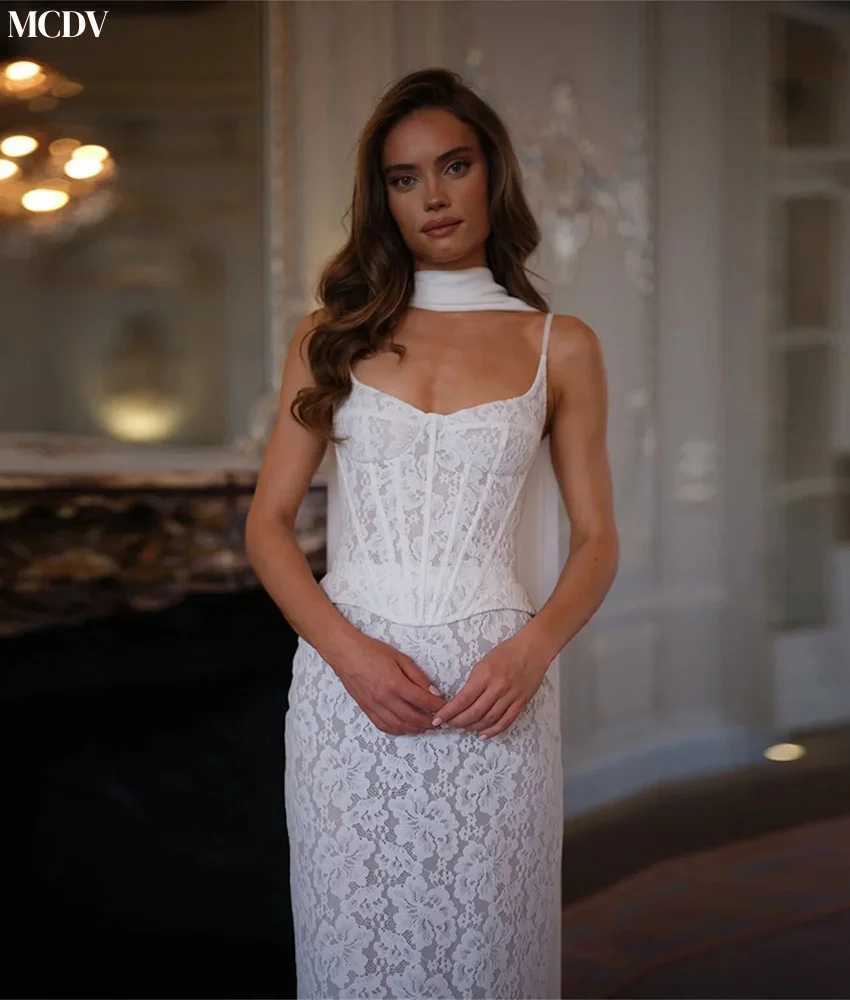 Customized Sexy Lace Ribbons Straight Spaghetti Straps Evening Dress Delicate V-Neck Sleeveless Floor Length prom dresses