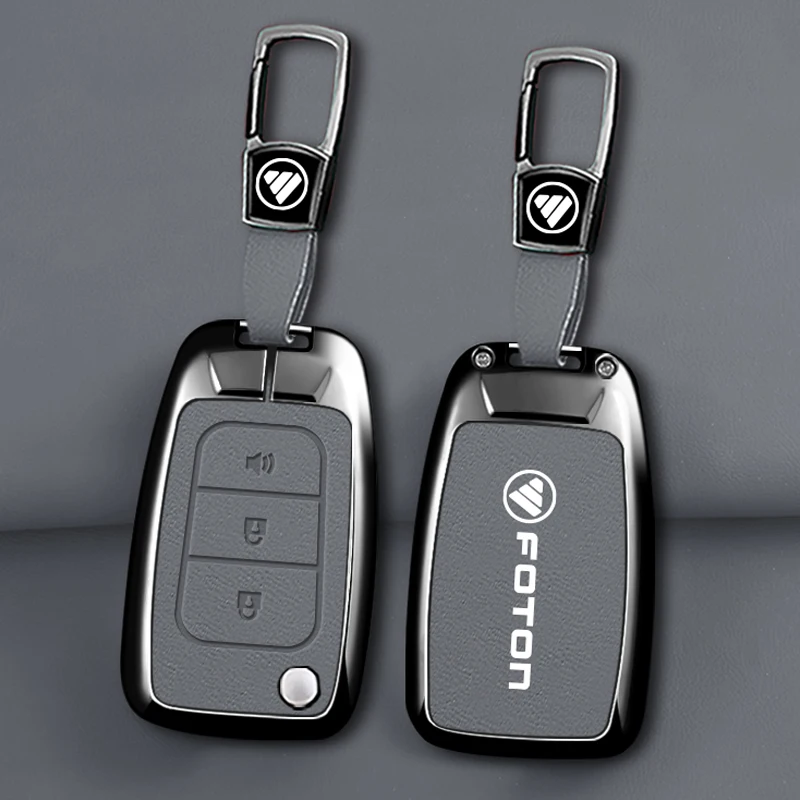 Zinc Alloy Leather Car Key Cover Case for Foton New Key Case Aumark S1/S3 Smart Blue Protector Holder Shell Auto Accessories