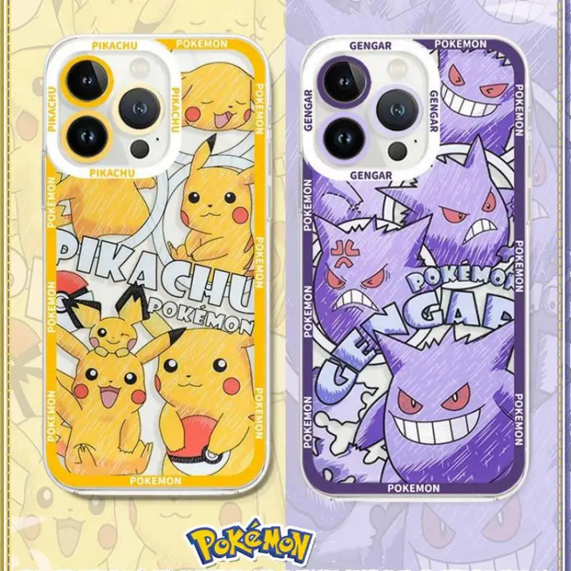 Cartoon Pokemon Pikachu Gengar Phone Case For Xiaomi Mi 11 Lite 11T Pro POCO X5 X4 X3 GT M3 F5 Pro NFC F3 cover Eevee Cute