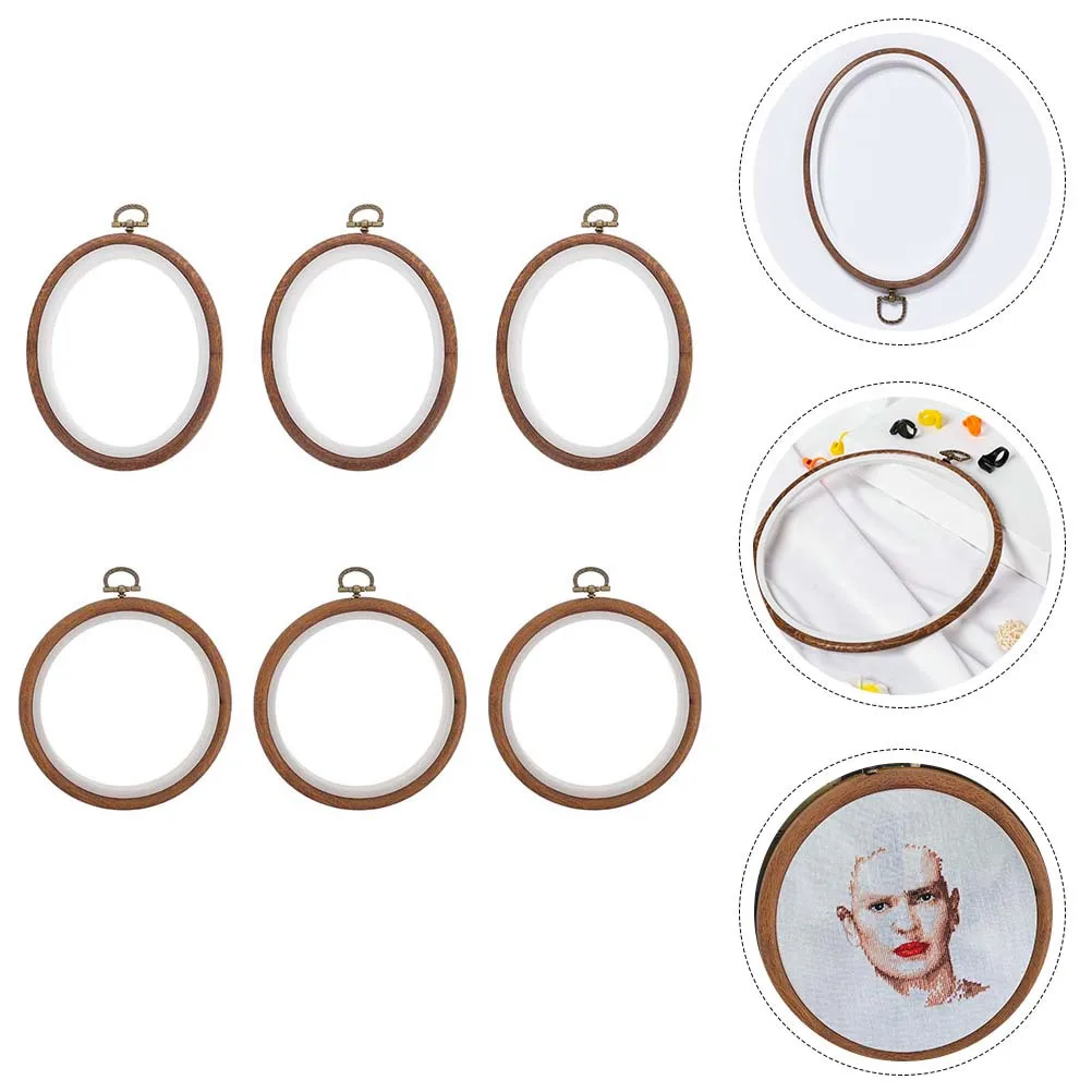 

6Pcs Embroidery Hoops High Quality Material Cross Stitch Fabric Fixator Stress Relief Gift for Parents Friends Leaders