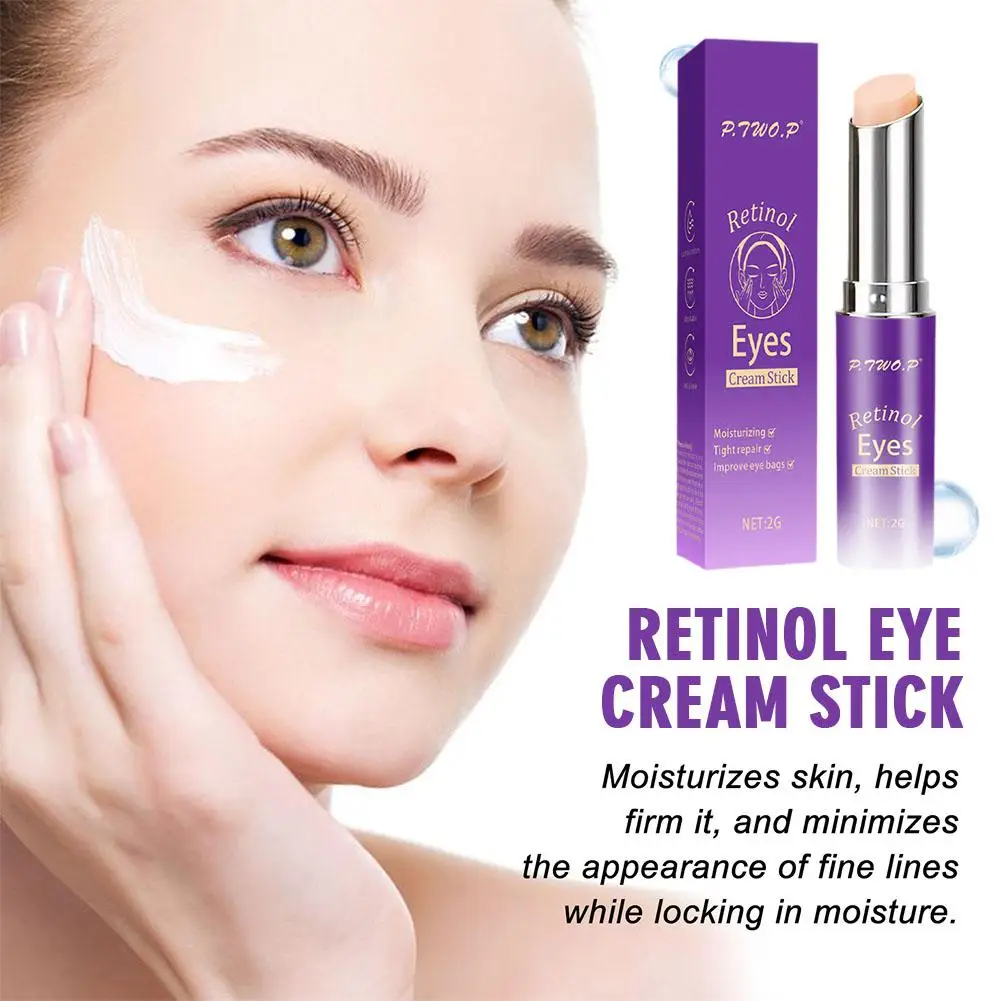 Crema de ojos de Retinol, palo antienvejecimiento, antiarrugas, reafirmante, hidratante, hinchazón negra y círculos, brillo profundo