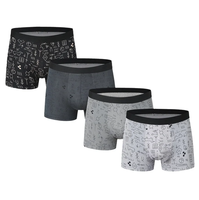 4PCS Plus Size Men Underwear Cotton Boxer Pants Breathable Boxer Brand Man Underpants Shorts Young Man Mid Waist Fat 120KG