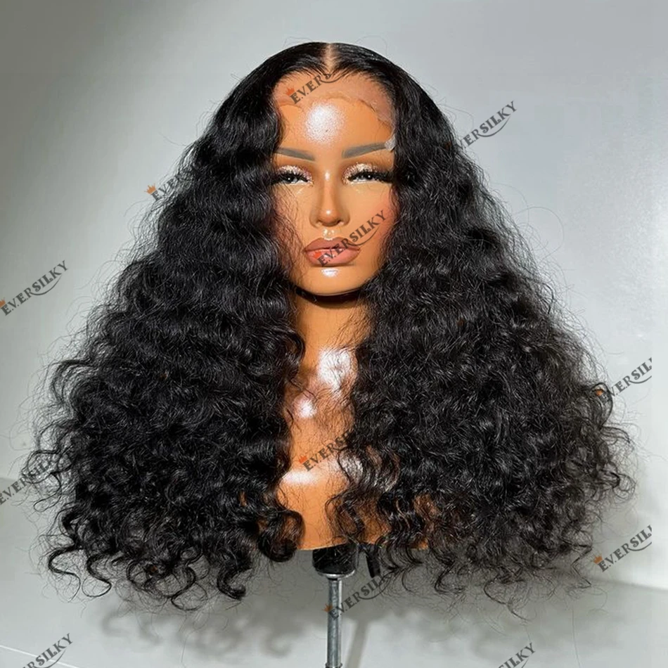 

Glueless 5x5 HD Lace Closure Jet Black Human Hair Wig 200% Density 13X4 Lace Front Wig for Black Women Remy Indian Hair Wig