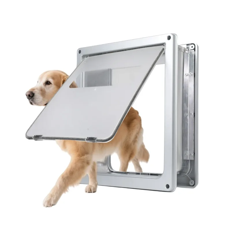 Cross-border new aluminum alloy pet door free access cat door fence channel two-way wall