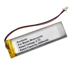 3.7V 2000mAh Battery for Maxto M3 M3S Motorcycle Recorder Li Polymer Rechargeable Pack Replacement