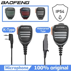 Baofeng-alto-falante de microfone, cabeça impermeável, 2 pinos, UV-5R, K5PLUS, 5RH, UV-9R, QUANSHENG, UVK6, 2 pinos, novo