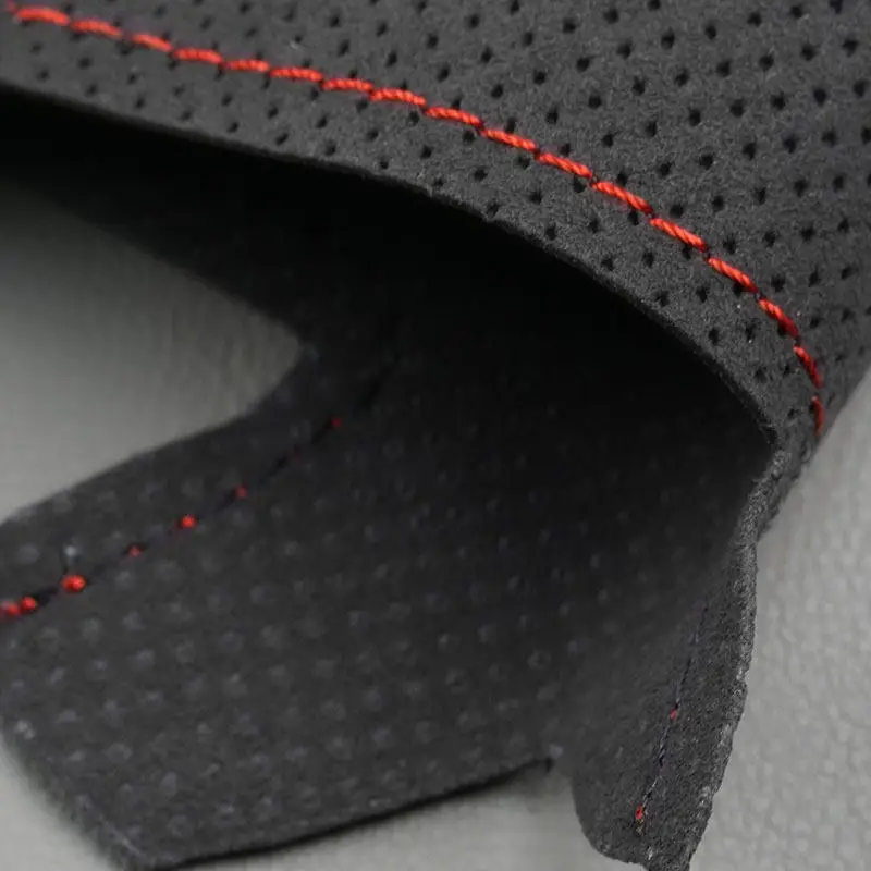 

Car Interior Steering Wheel Cover Suede Perforated Leather Trim For Mazda MX-5 MX5 2016 2017 2018 2019 2020 w/ Needles Lines