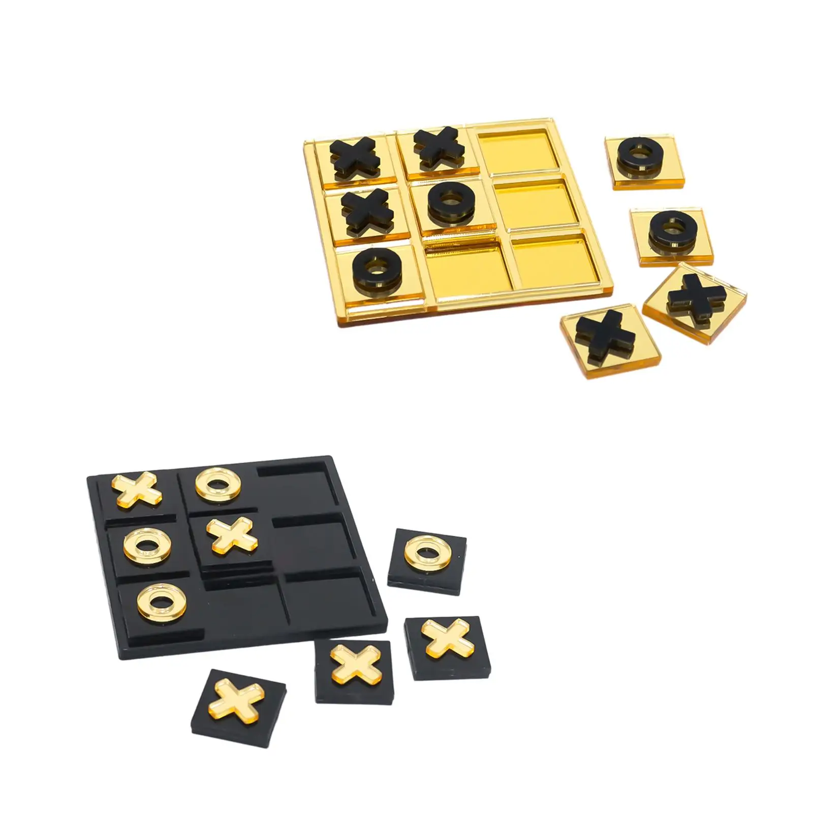 Strategy Board Game Acrylic Tic Tac Toe XO Chess Coffee Table Decor for Kids Adults Family Night Classic Travel Toy