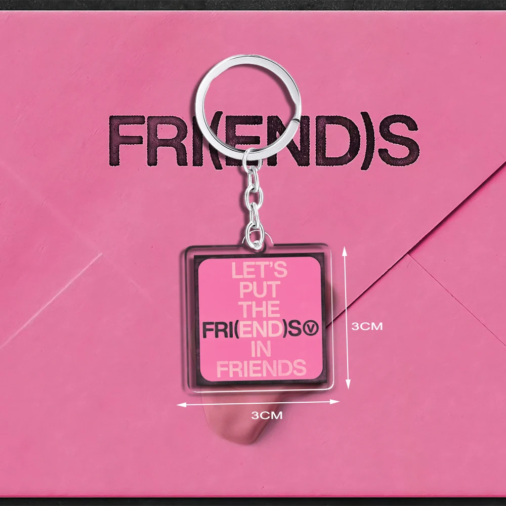 Acrylic Kpop Keychain FRIENDS LAYOVER Album Key Ring Pendent Teakook Accessories Merch
