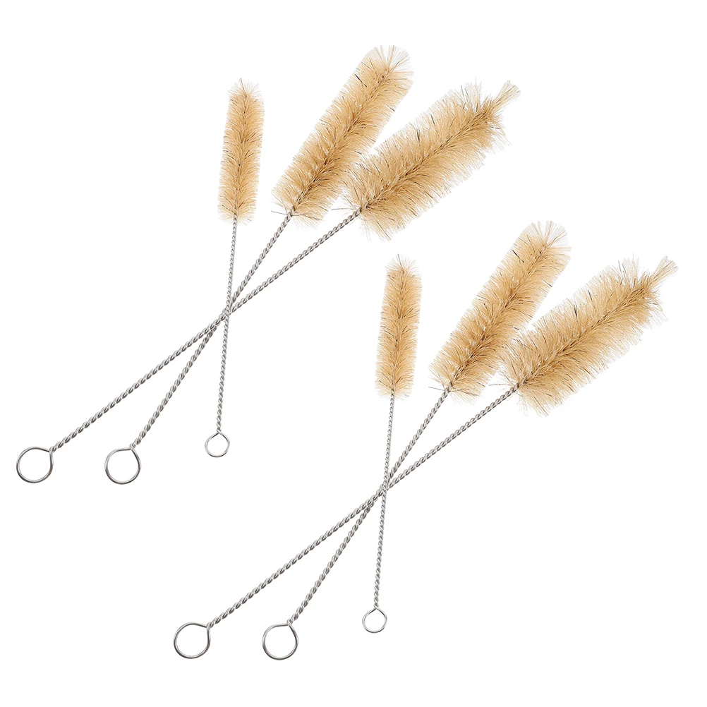 

6PCS Laboratory Cleaning Brush Flask Bottle Test Tube Wire Brushes 304 Stainless Steel Lab Glassware Cleaners Various