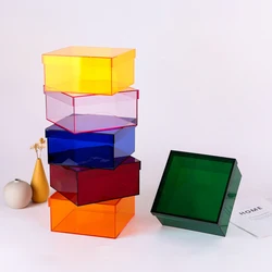 Colorful Acrylic Storage Box with Lid, Eco-Friendly, Reusable,  Wedding, Accompanying Gifts, Holiday, Anniversary