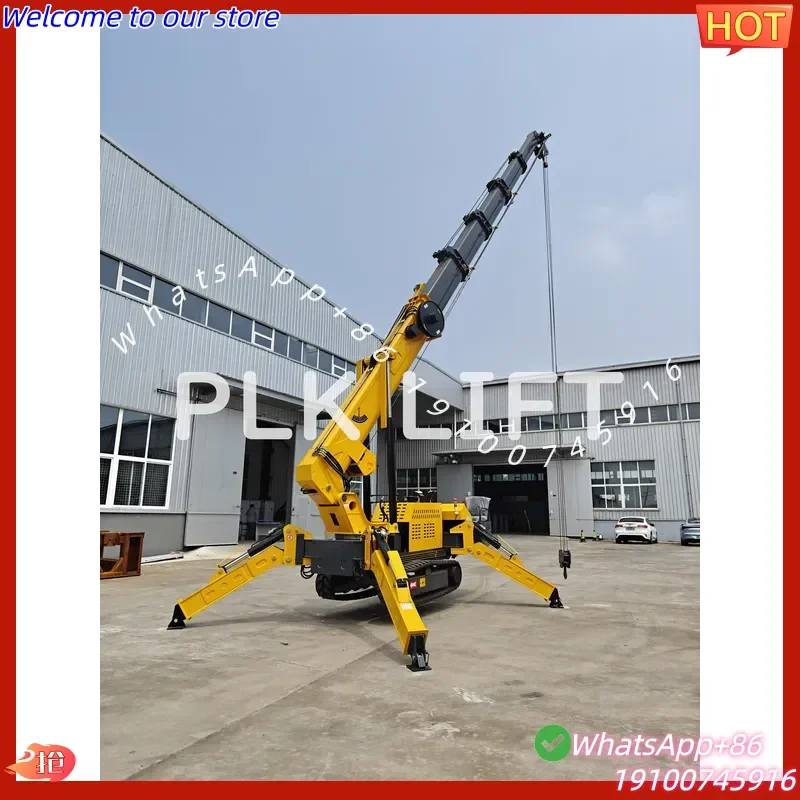 2026Hot 3t 4t 5t Hydraulic Teescopic Boom Lift Spider Crane with Engine