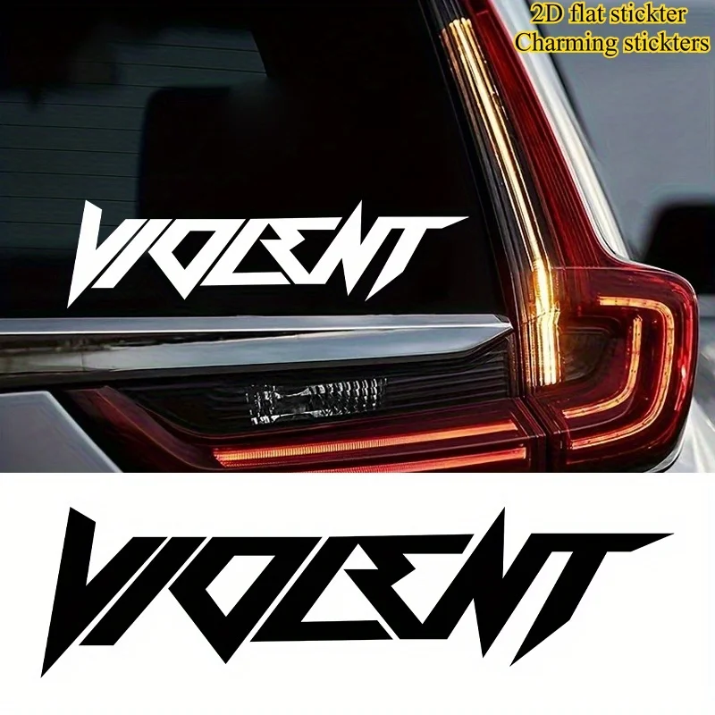 

1PC "VIOLENT" 2D Flat Sticker Multi-Color Options (20cm/7.87inch) DIY Decal for Car Laptop Accessories