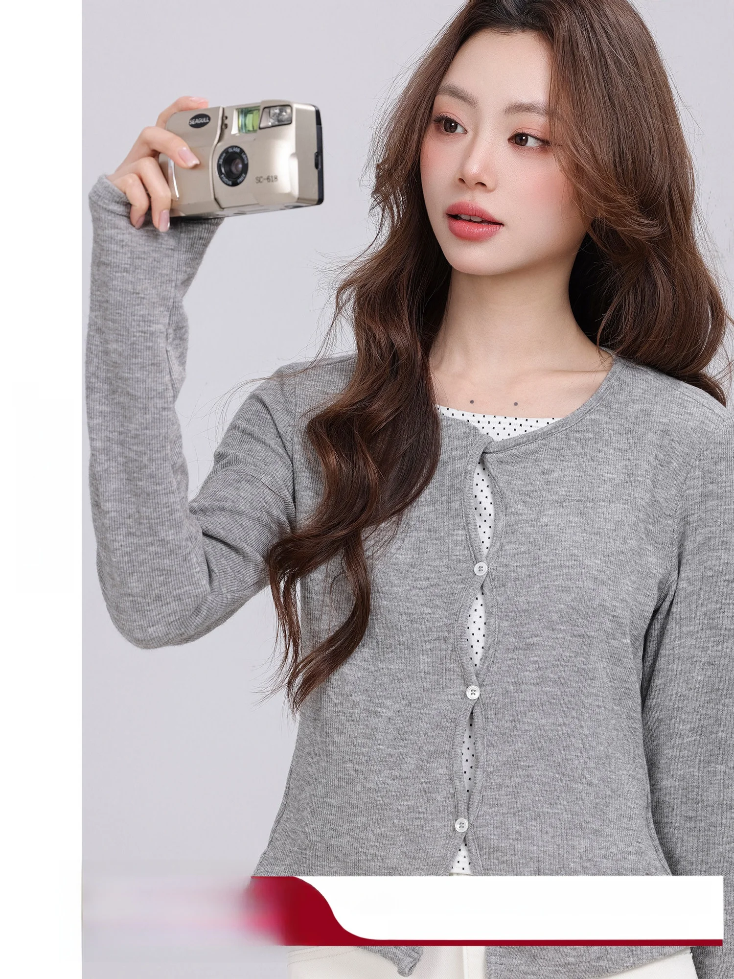 

Youxiang Star Dust Gentle Wind Simple Top Spring New Korean Sle Slimming Fake Two-Piece Women's T-shirt Cotton Polyester Blend