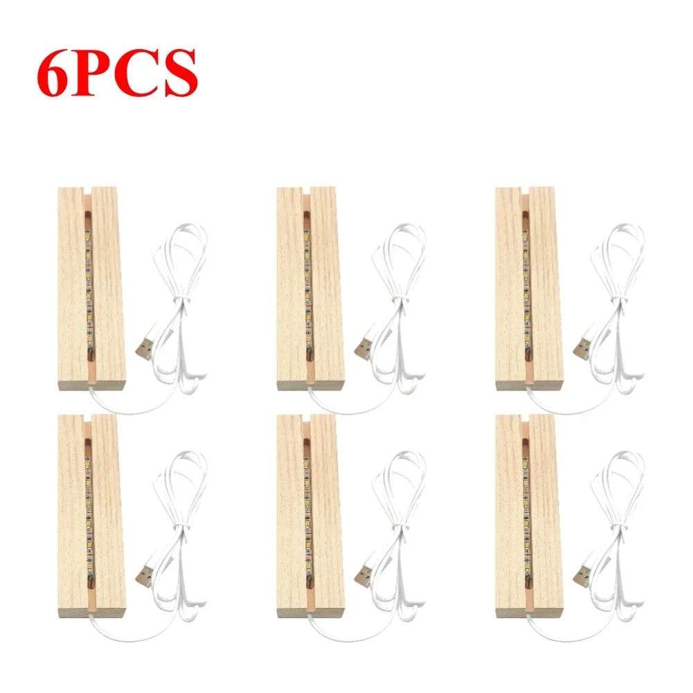 1-10 Stuks Led Hout Licht Display Kristal Houten Verlichte Basis Acryl Lichtplaat Basis Usb Houten Basis Voor Hars Art Licht Licht