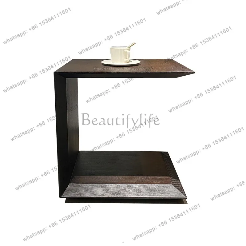 Modern Italian minimalist light luxury smoked wood edge living room sofa deep into several spans and designer styles