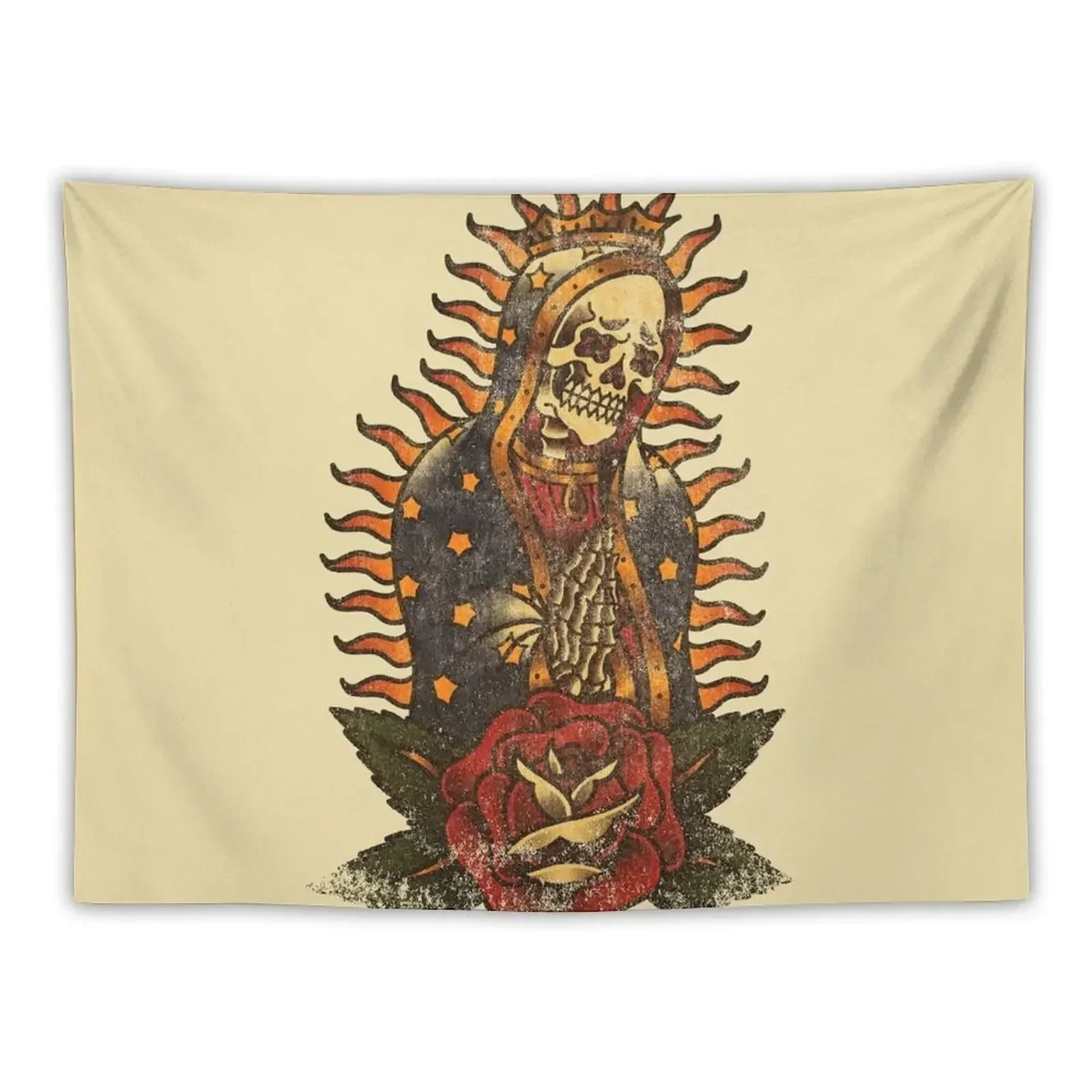 

Salty-Dog American Traditional Santa Muerte Tapestry Custom Bed Room Decoration Tapestry