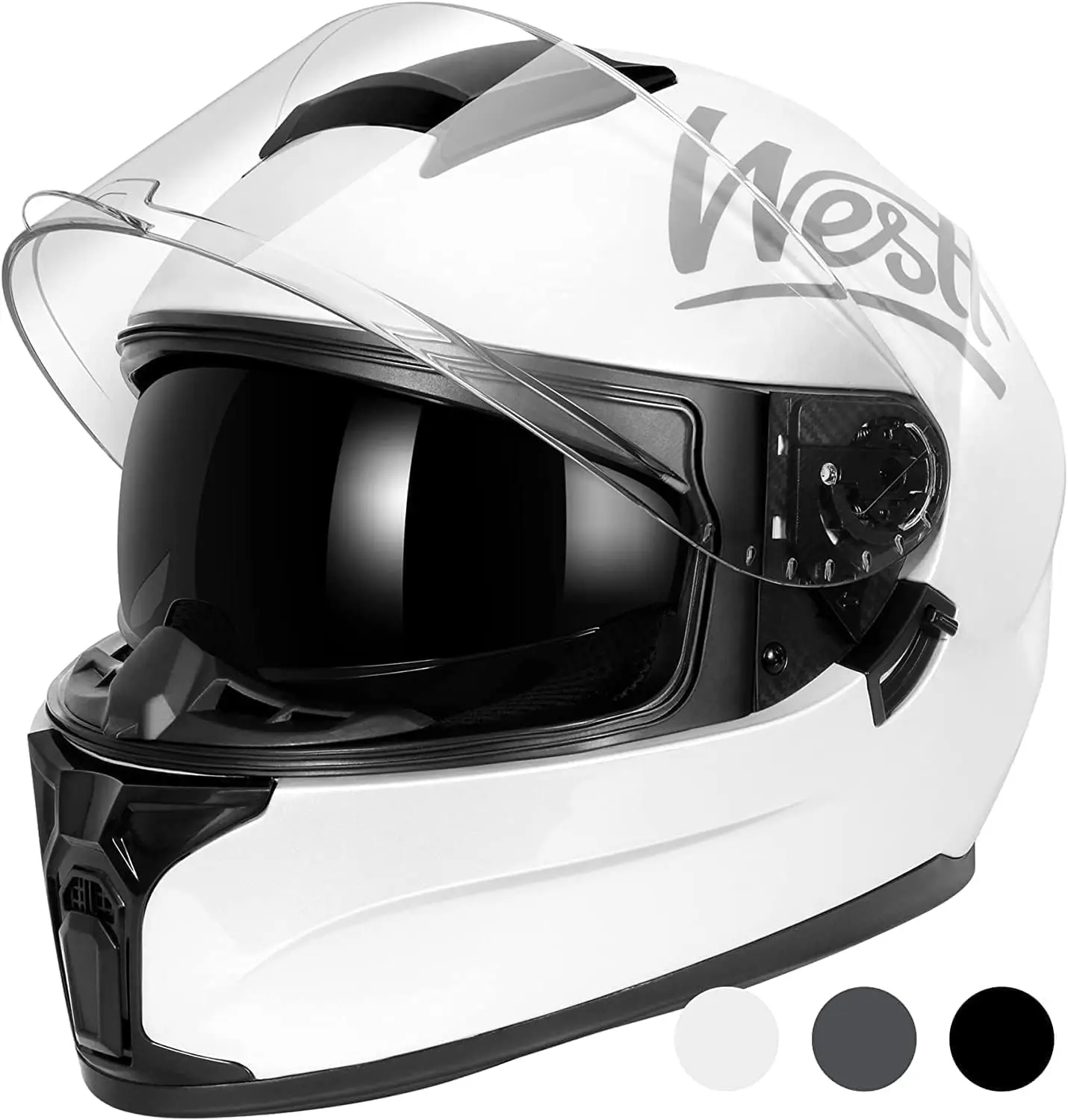 Motorcycle Helmets Full Face Helmets - Street Bike Helmet with Dual Visor DOT Approved for Men Women Adults Compact Lightweight