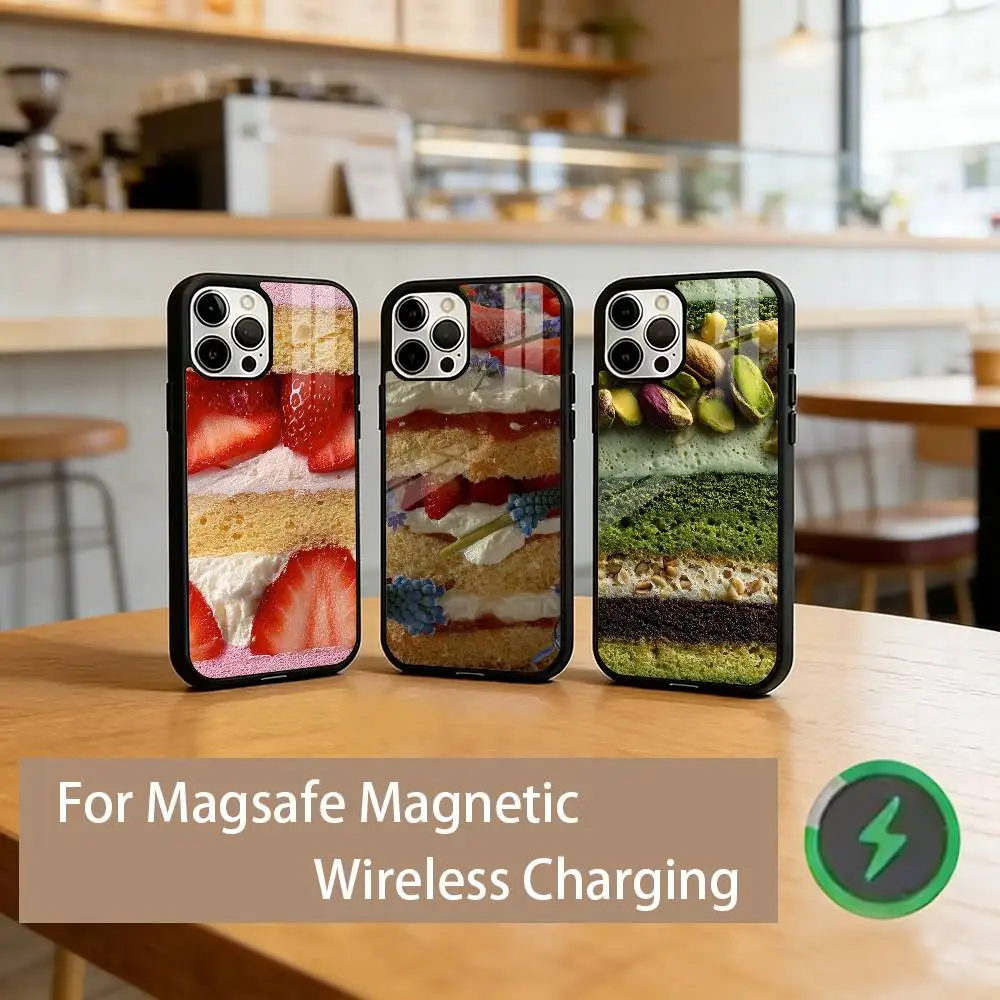 

Dessert Cake Aesthetic Phone Case For iPhone17,16,15,14,13,12,11 Plus,Pro Magnetic with Magsafe Wireless Charging