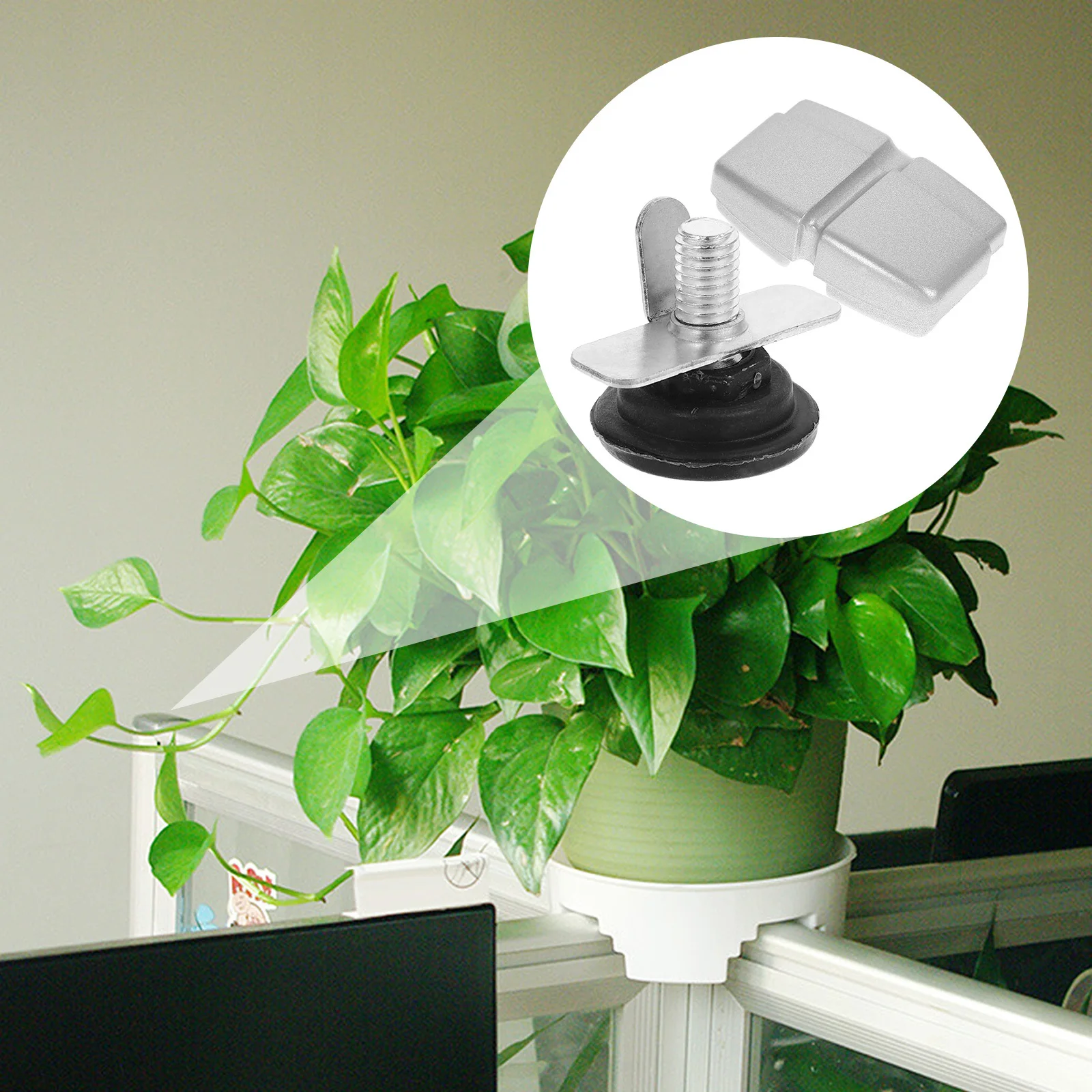 

1 set 1 Set Desk Screen Partition Base Fixator Aluminum Alloy Clip Holder Fixed Foot Covers For Office Desk Divider Workstation