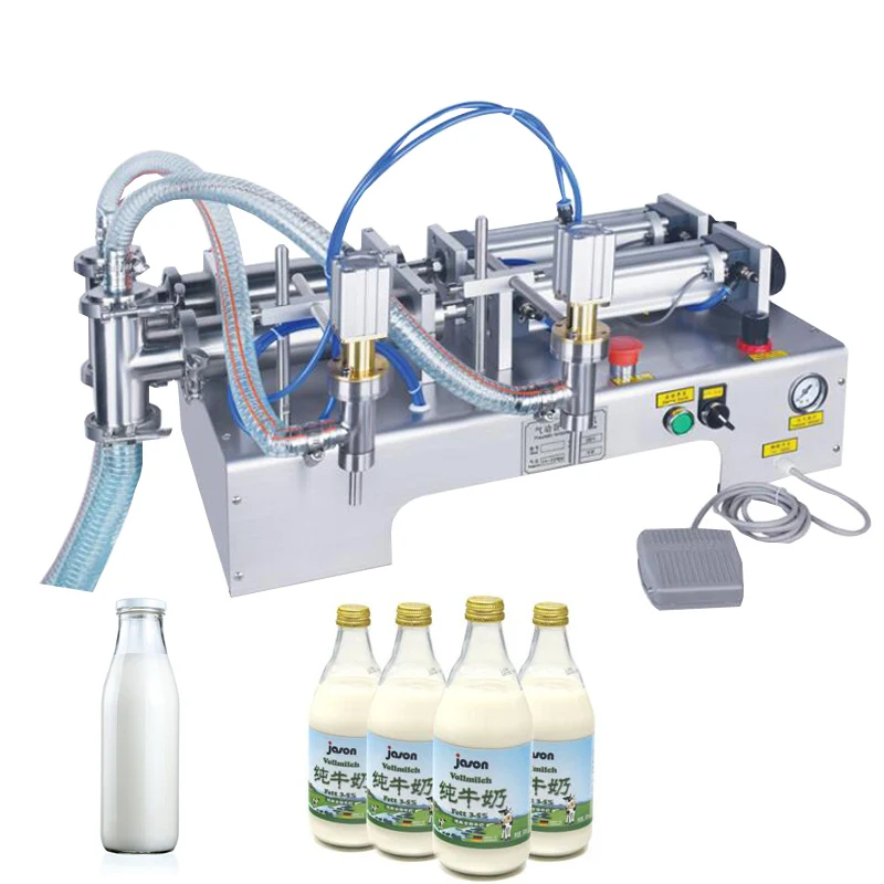 

Horizontal Pneumatic Double Head Liquid Filling Machine Mineral Water Edible Oil Laundry Liquid Automatic Filling Machine