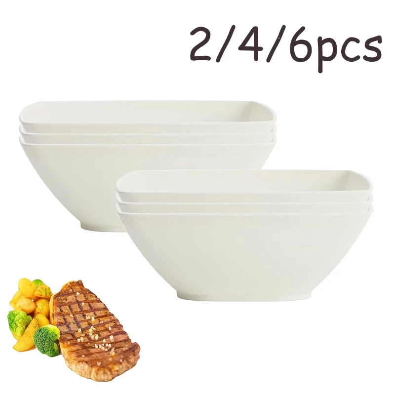 2/4/6 Set of Rice Soup Bowls in Student Canteen and PP Instant Noodle Bowls in Household Kitchen.
